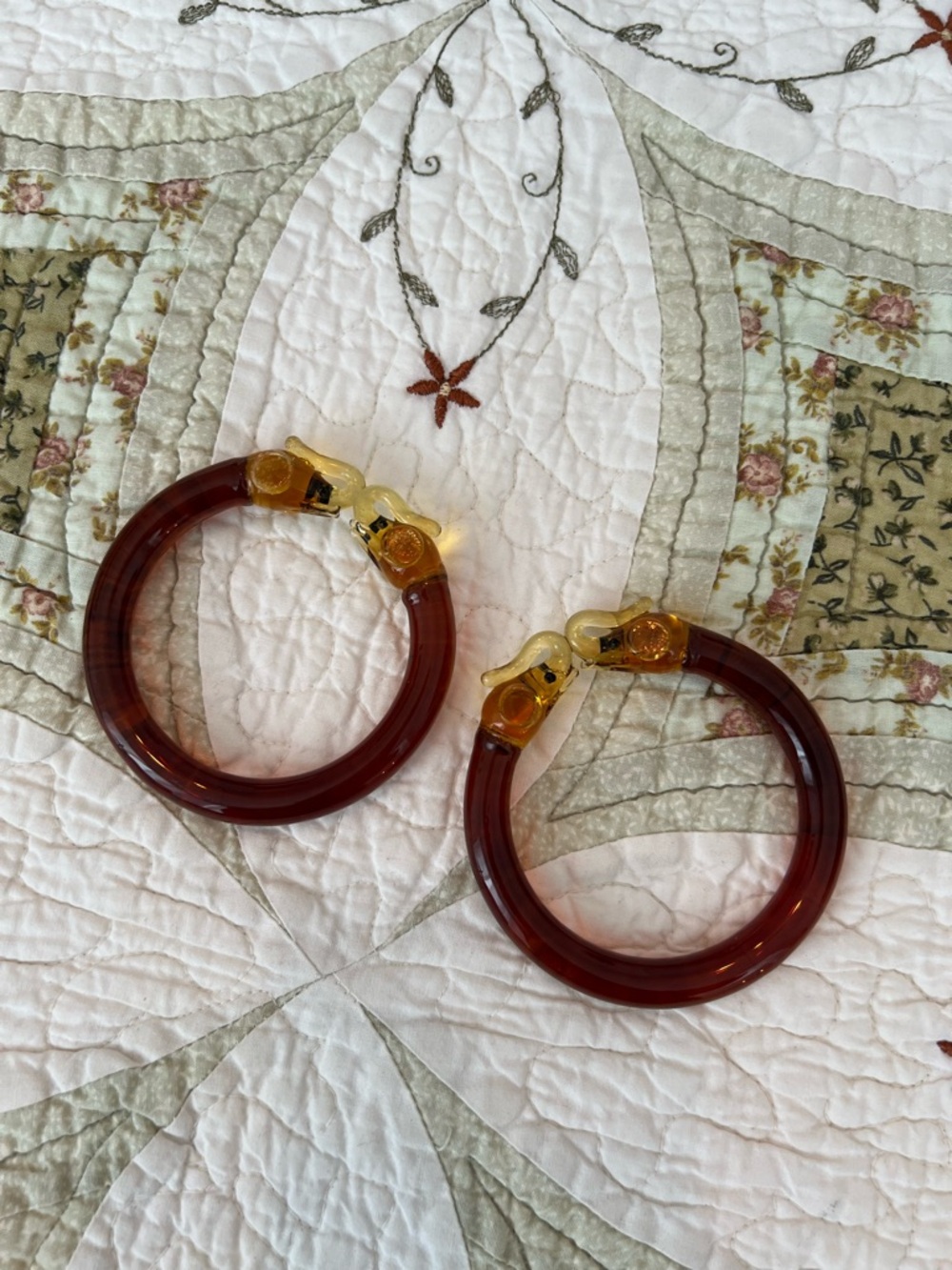 Hand Blown Glass Elephant Bangles set of 2